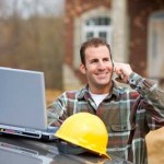 image of contractor on phone